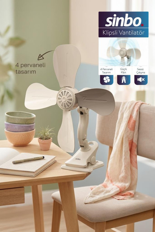 SF-7706 Klipsli Vantilatör 10W Taşınabilir Mini Fan Sessiz Masa Tipi Fan