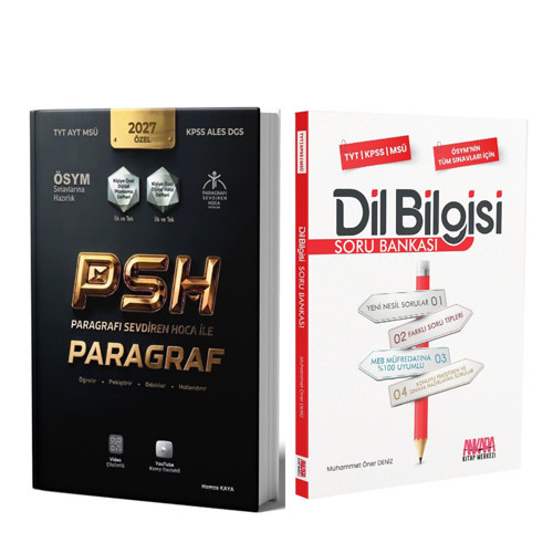 Paragrafı Sevdiren Hoca TYT AYT MSÜ KPSS ALES DGS Paragraf ve AKM Dil Bilgisi Soru Bankası Seti 2 Kitap