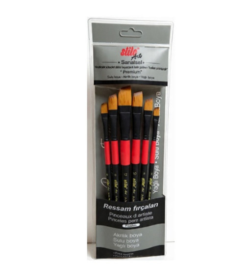 Art Yan Kesik Fırça Seti 6Lı Set-4