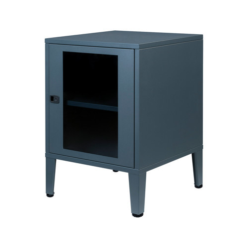 Ziglat Serisi Cam Kapaklı Kilitli Metal Home Office Dolabı Raflı Modern Ofis Dolabı Antrasit Gri (RAL 7016) 450x13