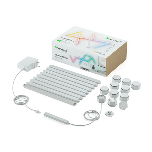 Akıllı RGBW Led Işık Şerit Başlangıç Paketi App Kontrollü, 9 Parça, Beyaz, Google Home, Ale