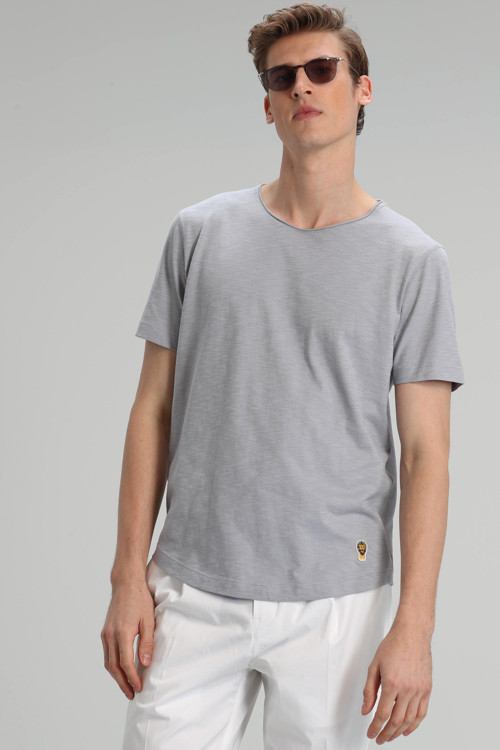 Junya Erkek Basic Tişört Açık Gri