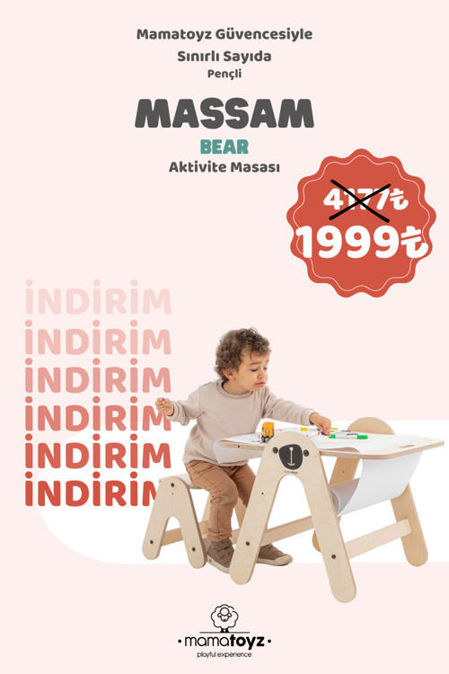 Massam Ayı Figürlü | Aktivite Masası (Outlet)
