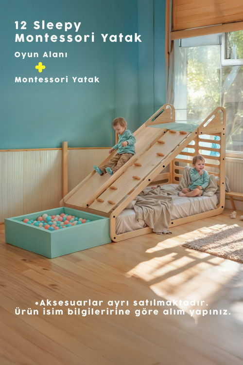 Sleepy | Montessori Ahşap Yatak Base Model - Sadece Yatak - Aksesuarlar Dahil Değildir