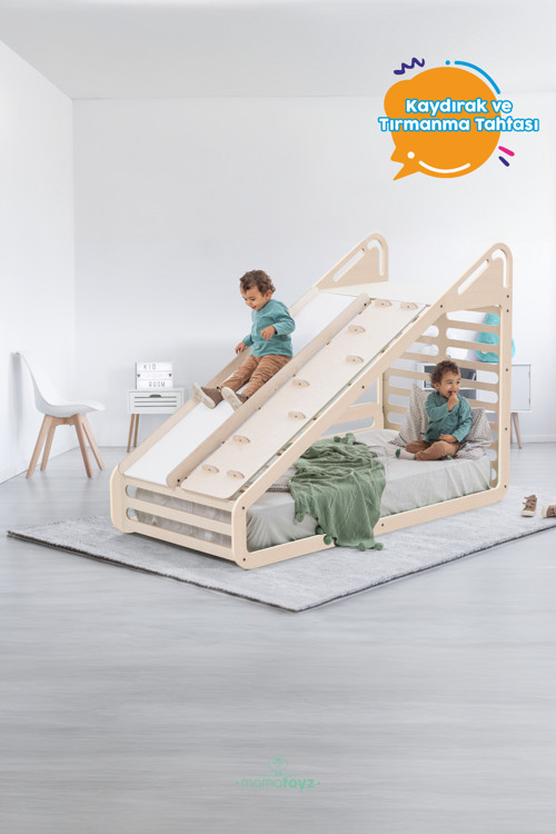 Sleepy Montessori Karyola Ve Arka Aksesuarları | Yazı Tahtası | Masa | Salıncak