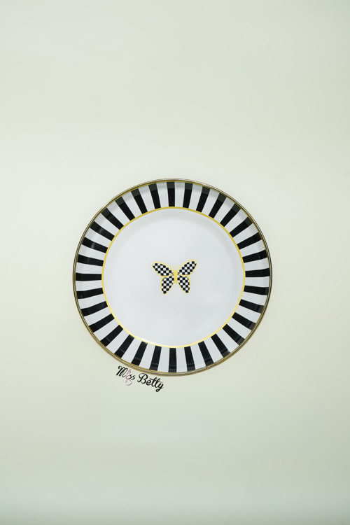 Papillon Emaye 2'li Pasta Tabağı Dekoratif Vintage Servis Tabağı