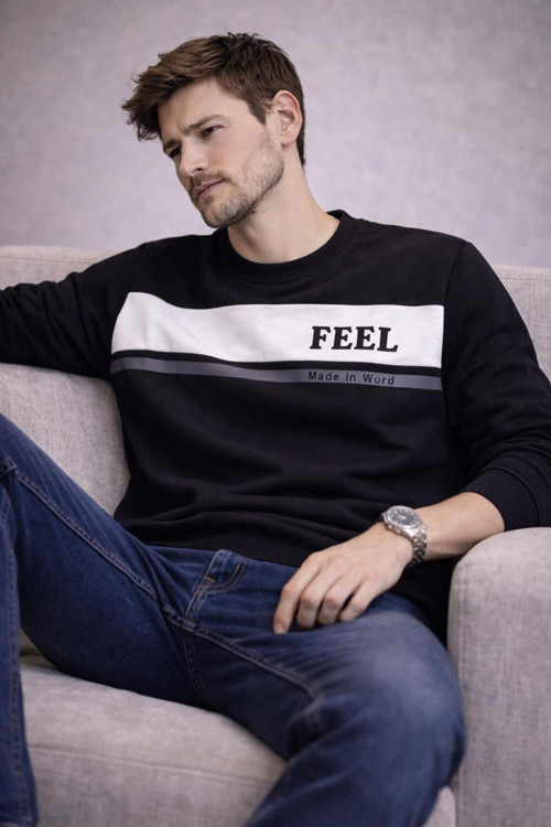 Marcel Erkek Regular Fit Bisiklet Yaka İnce Sweatshirt