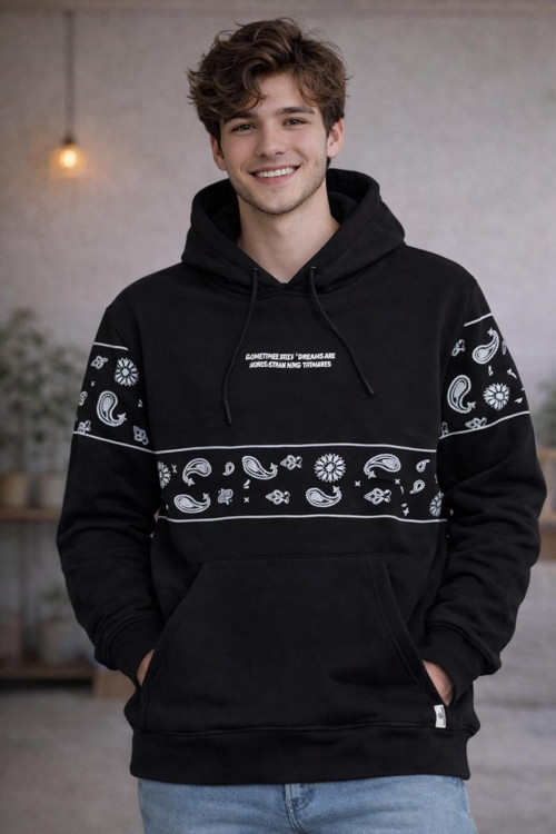 Kapüşonlu Smelardo Garden Tasarım Baskılı Sweatshirt