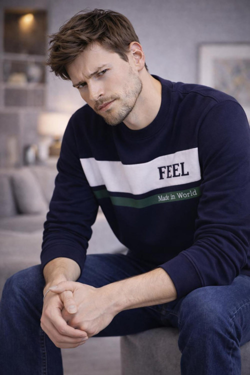 Marcel Erkek Regular Fit Bisiklet Yaka İnce Sweatshirt