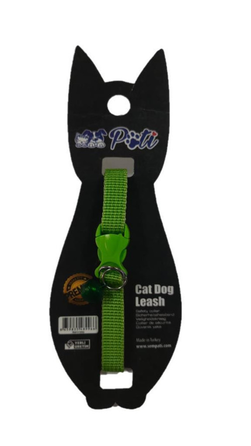 Yavru Köpek ve Kedi Boyun Tasması (Ayarlanabilir) Düz Yeşil