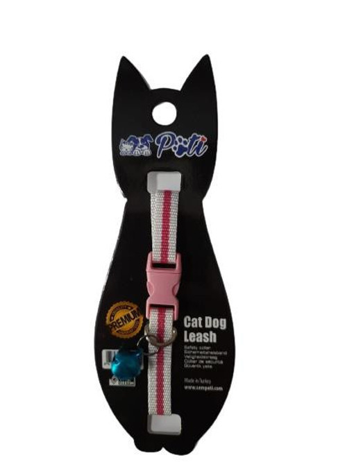 Yavru Köpek ve Kedi Boyun Tasması (Ayarlanabilir) Beyaz-Pembe
