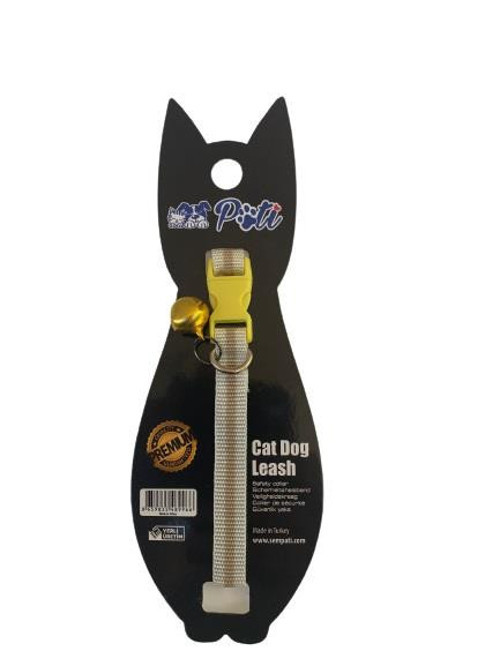Yavru Köpek ve Kedi Boyun Tasması (Ayarlanabilir) Beyaz-Kahverengi