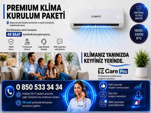 Premium Klima Kurulum Paketi 18000- 24000 BTU