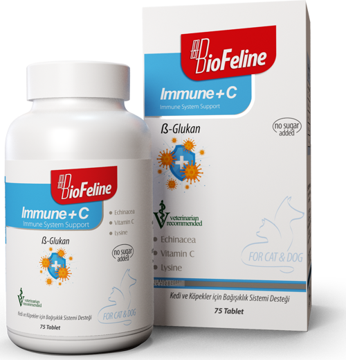 Immune+C Kedi Ve Köpekler İçin Bağışıklık Sistemi Desteği 75 Tablet