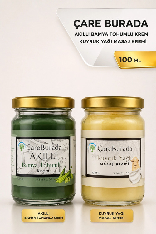 ÇareBurada Kuyruk Yağlı Krem 100 ml +ÇareBurada Akıllı Bamya Tohumlu Krem 100 ml