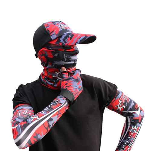 Captain Fisherman Style SET Cap+Eldiven+Kolluk+Buff CAMO RED