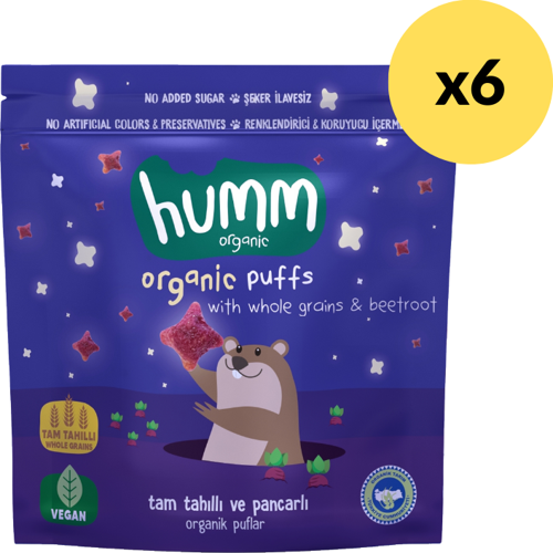 Humm Orgranic Pancarlı Ve Tam Tahıllı Puflar 30 gr 6'Lı Paket