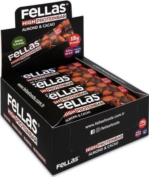Yüksek Protein Bar - Bademli Ve Kakaolu 45 gr X 12 Adet