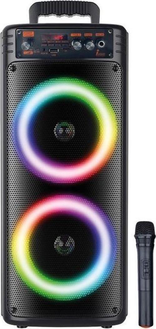 8.0"X2 Kablosuz Mifrofonlu Ledli Bluetooth Hoparlör BTS-68
