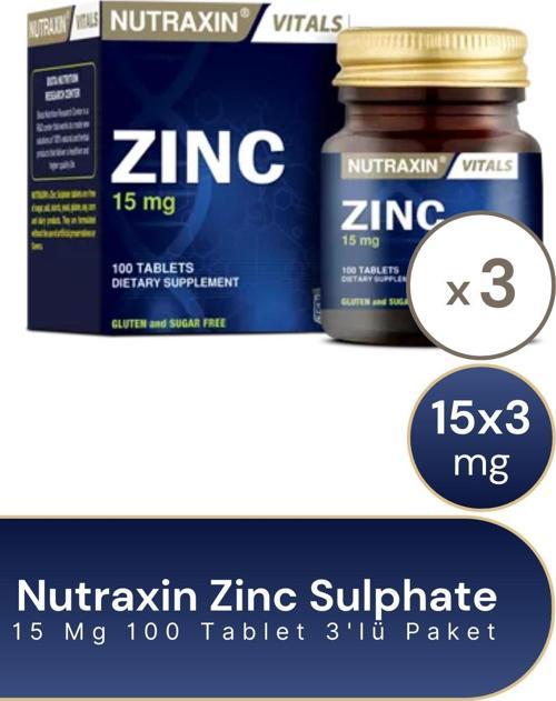 Zinc Sulphate 15 Mgr 100 Tablet 3'Lü Paket