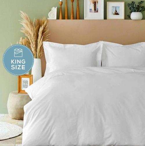 Back to Basic %100 Pamuk King Size Nevresim Takımı Beyaz