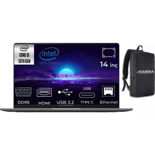 Expertbook P1 I5-13420H P1403CVA-I58512G0D-043 24GB 2tb W11PRO 14" Fullhd Dizüstü Bilgisayar
