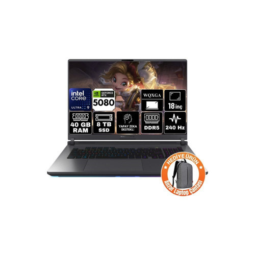 Rog Strıx G18 Intel Core Ultra 9 275HX 40GB 8tb SSD Rtx 5080 16GB 18" Wqxga 240Hz 2.5k Windows 11 Pro Taşınabilir Bilgisayar G815LW-S9129-A9
