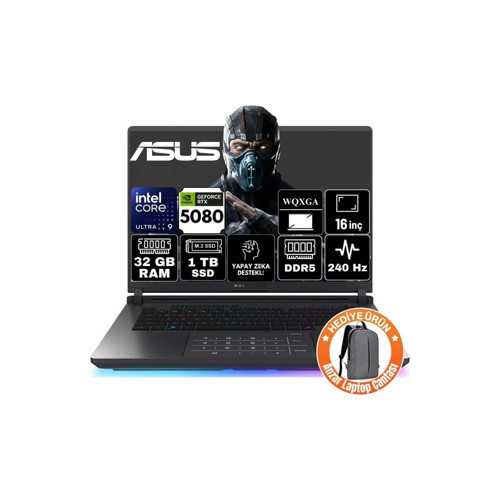 Rog Strix G16 Intel Core Ultra 9 275HX 32GB 1tb SSD RTX5080 16GB 175W Freedos 16" 240Hz Wqxga Taşınabilir Bilgisayar G615LW-S5185-A12