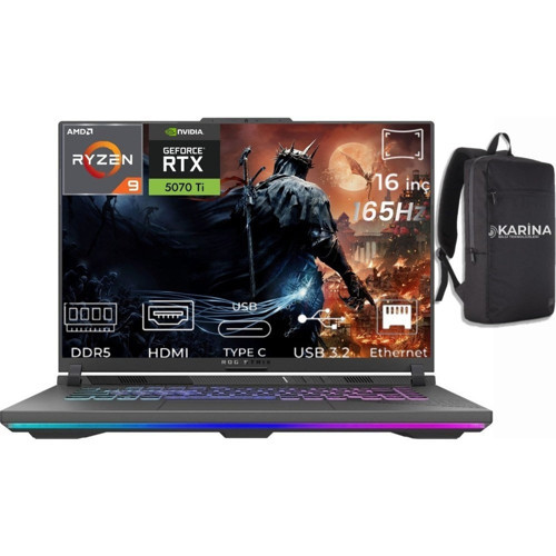 Rog Strix G16 Ryzen 9 8940HX G614PR-RV050-K01 64GB 1tb RTX5070TI 12GB Freedos 16" 165Hz Wuxga Gaming Laptop