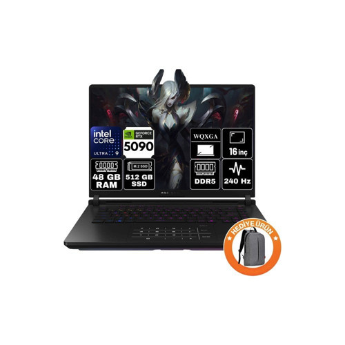 Rog Strix Scar 16 Intel Core Ultra 9 275HX 48GB 512GB SSD RTX5090 24GB Windows 11 Pro 16" 2.5k 240Hz Wqxga Taşınabilir Bilgisayar G635LX-RW144-A11