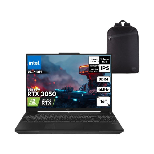 Tuf Gaming F16 I5-210H 8 GB 512 GB RTX3050 (6GB-65W) 16" Fhd Freedos + Hmf Sırt Çantası FX607VJ-RL016HMF10