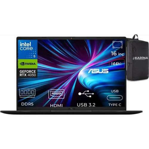 Vivobook 16 Core 5 210H V3607VU-RP276-K54 96GB 4tb RTX4050 6gb W11PRO 16" Wuxga Notebook