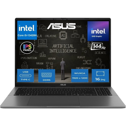 Vivobook S16 S3607VA Intel Core I5 13420H 8gb Ram 2tb SSD Freedos 16" 144Hz Wuxga Yapay Zeka Destekli Taşınabilir Bilgisayar RP045