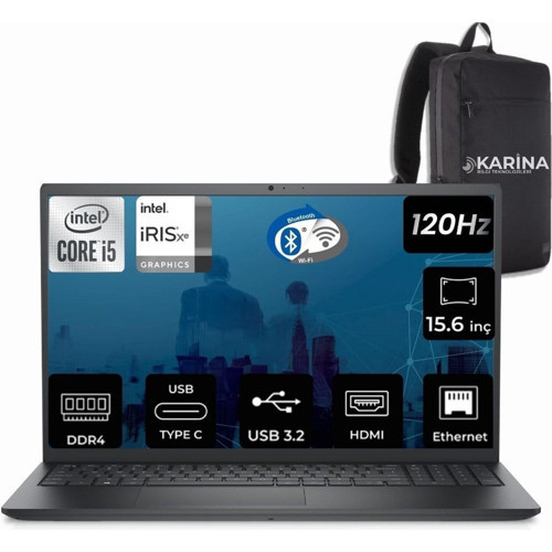 Vostro 3520 I5-1235U 16GB 1tb SSD 15.6 Fhd FreeFreedso Taşınabilir Bilgisayar N3002PVNB3520UBU-04