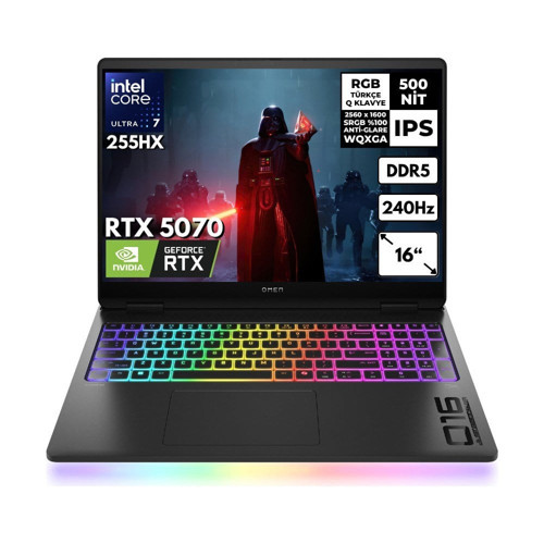 Omen Max 16-AH0021NT Ultra 7-255HX 32-GB DDR5 2 TB SSD RTX5070 (8gb-Gddr7) 16" 240Hz 2k Wqxga Freedos Taşınabilir Bilgisayar B92QXEAHMF7