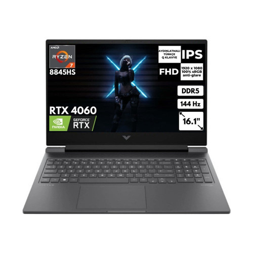 Victus 16-S1010NT Ryzen 7 8840H 24-Gbddr5 512 GB SSD 8gb RTX4060 16.1" 144Hz Fhd Windows 11 Pro Taşınabilir Bilgisayar 9Z790EAAT67