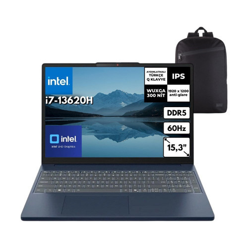 Ideapad Slim 3 15IRH10 I7-13620H 40-Gbddr5 2 Tbssd Wuxga 15.3" IPS 60Hz Freedos + Hmf Sırt Çantası 83K10061TRHMF6