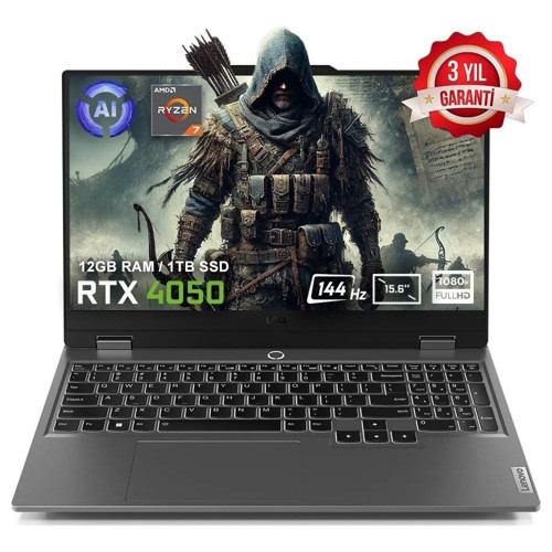 Loq 15ARP9 83JC00E3TR FR19 Amd Ryzen 7-7435HS 48 GB Ddr5 1 Tb SSD RTX4050 6gb 105W 15.6" 144Hz Fhd Yok (Free Dos) Gaming Laptop
