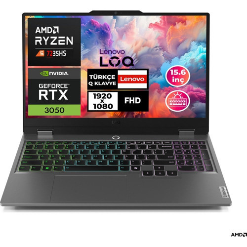 Loq 15ARP9 Ryzen 5-7235HS 32GB 512GB SSD 6 GB RTX3050 15.6" Fdos Gaming Laptop 83JC000QTR 001