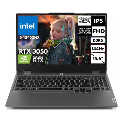 Loq 15IAX9 I5-12450HX 32 GB 4 Tbssd 6gb RTX3050 15.6" 144Hz Fhd Windows 11 Pro Gaming Laptop 83GS00QBTRAT55