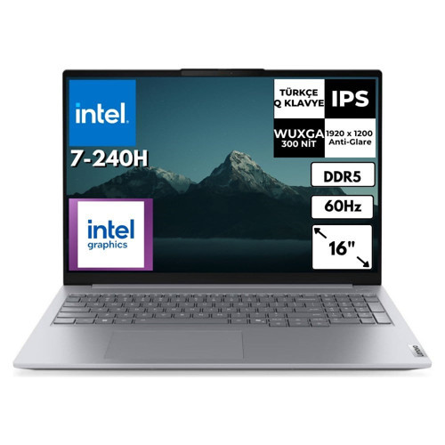 Thinkbook 16 G8 Irl Intel Core 7 240H 32 GB 1 Tbssd 16" Wuxga Windows 11 Pro Notebook 21SH009GTXAT73