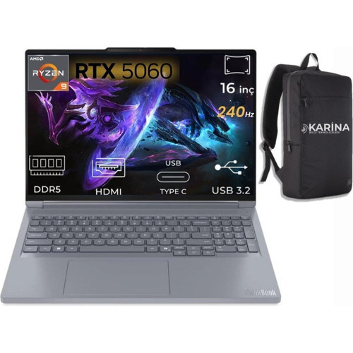 Thinkbook 16P G6 Adr Ryzen 9 8940HX 21U00014TX-K14 96GB 4tb RTX5060 8gb Freedos 16" 240Hz Wqxga Notebook