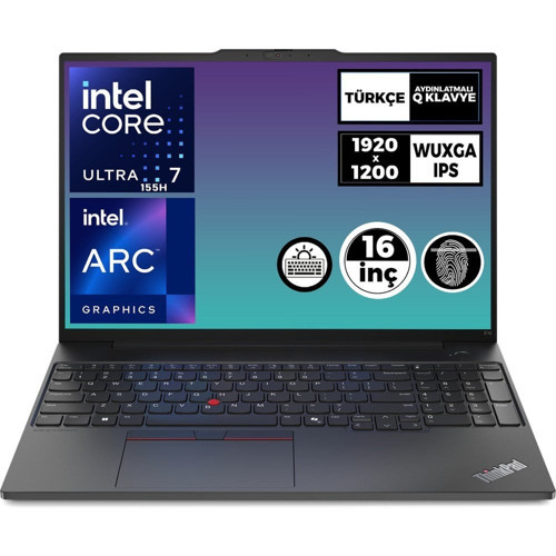 Thinkpad E16 Gen 2 Ultra 7 155H 24GB 4tb SSD Windows 11 Pro 16" Wuxga Dizüstü Bilgisayar 21MA002UTX 023