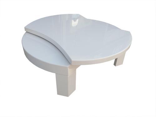 Orta Sehpa 13771 Model MDF tabla Kayın retro ayak Parlak beyaz lake El yapım