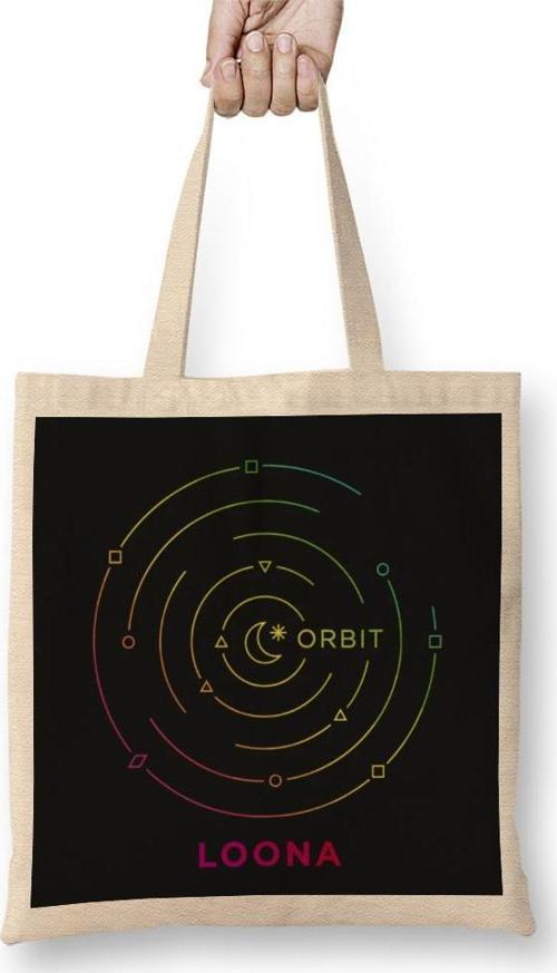 Kpop Girlgroup Loona Orbit Fandom Logo Bez Çanta Uzun Saplı