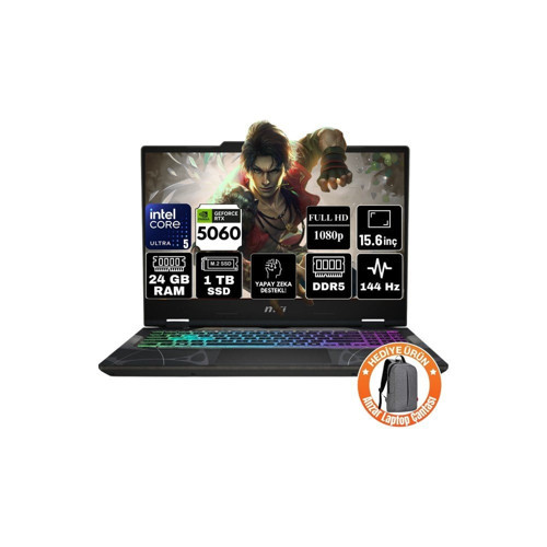 Katana 17 Hx B14WFK-248XTR I7-14650HX 48GB Ram 2tb SSD 8gb RTX5060 17.3" Qhd 240Hz Windows 11 Pro K36