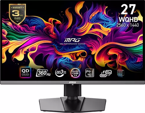 MPG 271QRX QD-OLED 26.5  2560x1440 360Hz 0.03 ms HDMI DP Type-C HDR 400 OLED Gaming Monitör