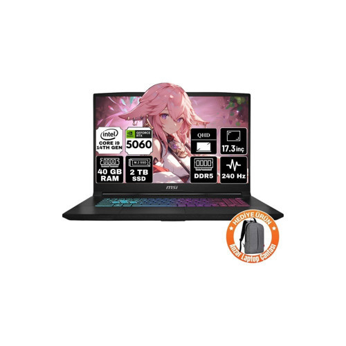 Katana 17 Hx ıntel Core I9 14900HX 40GB 2tb SSD RTX5060 8gb Windows 11 Pro 17.3" Qhd 240Hz Taşınabilir Bilgisayar B14WFK-217TR-A66