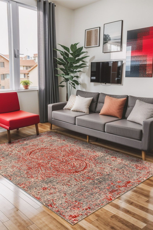 Bamens Vintage Kadife Yıkanabilir Kaymaz Pamuk Tabanlı Antibakteriyel Salon Halısı