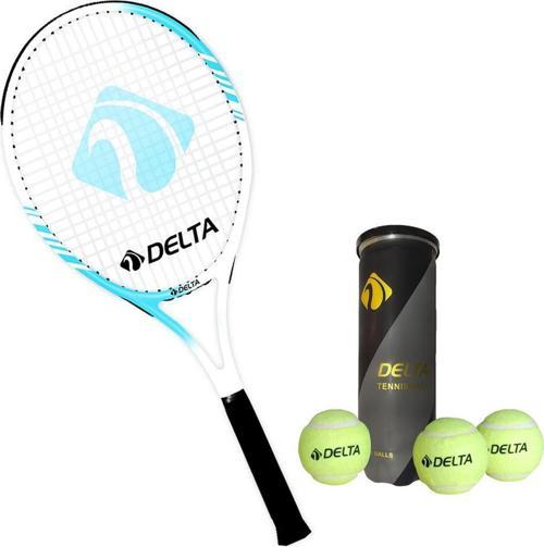Unique 26 İnç Tek Parça Tenis Raketi + Çantası + Vakumlu Tüpte 3 Adet Tenis Maç Topu Seti